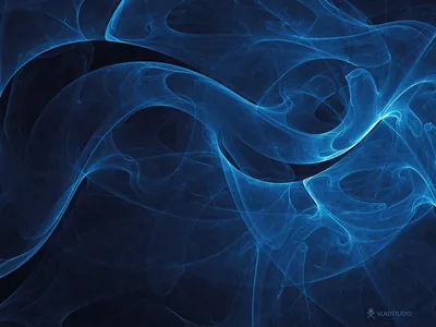 Fractal Smoke in Deep Blue HD Wallpaper