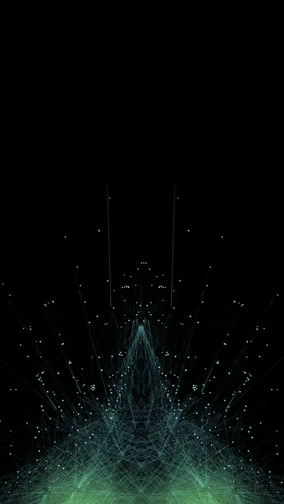 Green Wireframe Pyramid on Black HD Phone Wallpaper