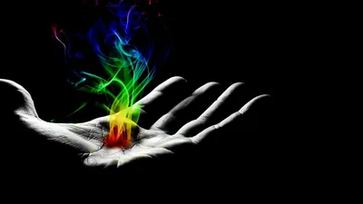 Hand Colorful Smoke Digital Art Creative Graphic Design Black