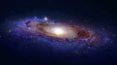 Purple-Tinted Galaxy on Black HD Wallpaper