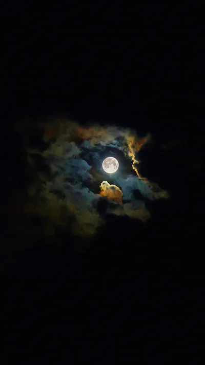 Full Moon Behind Night Clouds HD Phone Wallpaper