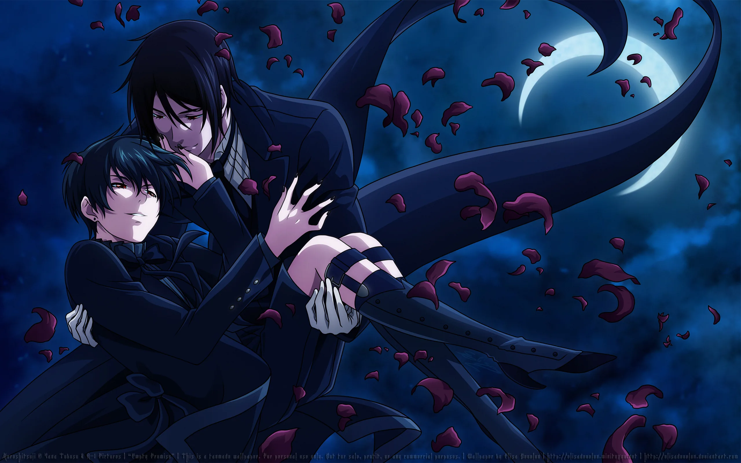 Black Butler HD Wallpaper Dark Elegance Under the Moonlight