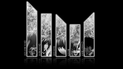Death Note Letters with Panel Portraits HD Wallpaper