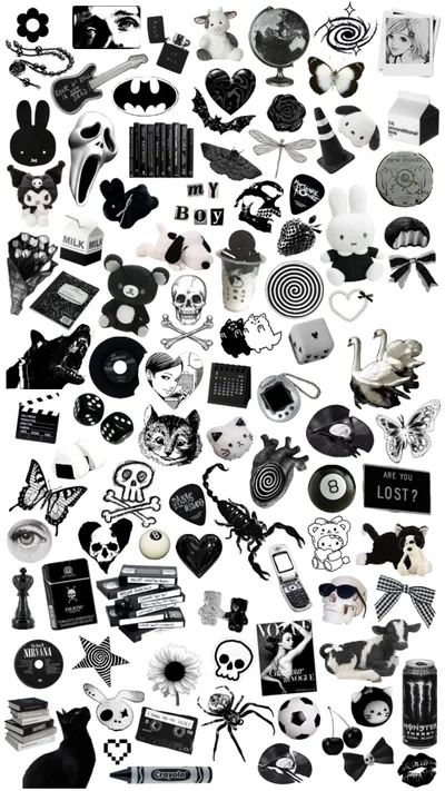 Black and white icons