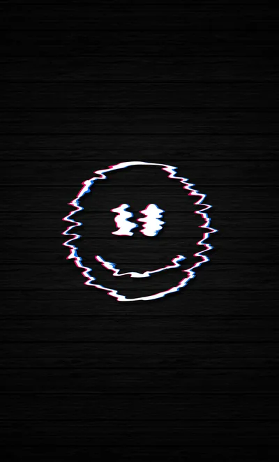 Smiley Glitch Dark Black 4k iPhone, HD 4k Wallpapers, Images, Backgrounds