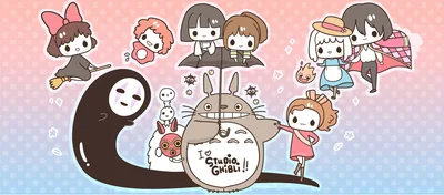 Chibi Studio Ghibli Characters HD Wallpaper