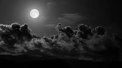 Dark Black Cloudy Moon Sky During Nighttime HD Dark Wallpapers