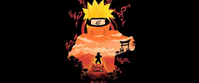 Village Sunset Inside a Ninja Outline HD Wallpaper