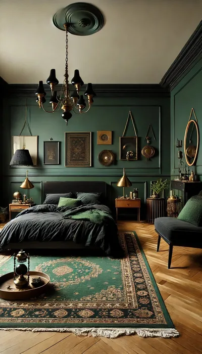 Chic Black and Dark Green Bedroom Ideas for a Trendy Look