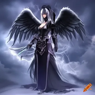 Anime Angel With Black Wings Angel HD Wallpaper