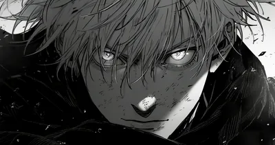 Pale-Eyed Boy in Monochrome Sketch HD Wallpaper