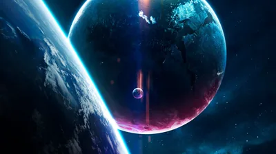 Blue And Purple Planets