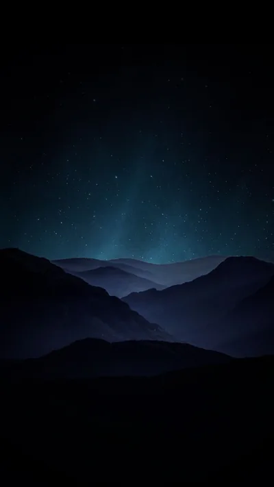Teal Aurora Over Layered Mountains HD Phone Wallpaper