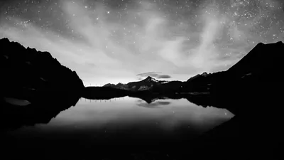 Starry Night Over a Mountain Lake HD Wallpaper