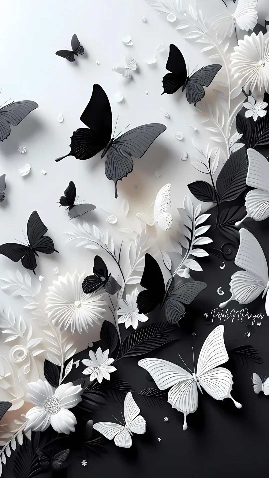 Black & White Butterfly Phone Wallpaper