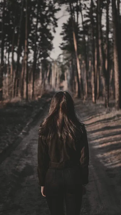 wallpaper girl, loneliness, alone, back, hair iphone se 5s 5c