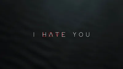 I Hate You Text on Dark Grey HD Wallpaper