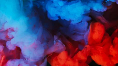 Vibrant Symphony of Red and Blue Abstract Smoke Wallpaper