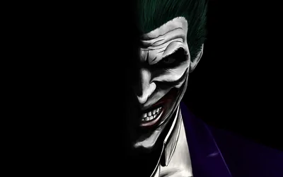 Half-Lit Joker Face on Black HD Wallpaper