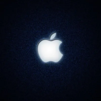 Lit Apple Logo on Dark Denim HD Wallpaper