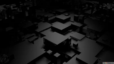 Black 3D Cubes Receding into Shadow HD Wallpaper