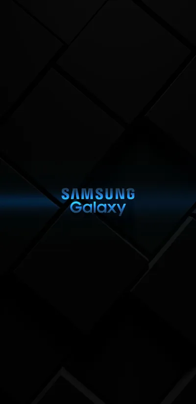 Black Cube Tiles with Glowing Galaxy Logo HD Phone Wallpaper
