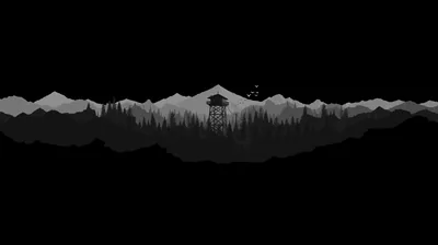 Lookout Tower Over a Dark Forest HD Wallpaper