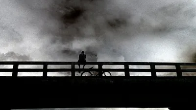 A Lonely Boy with his Bicycle 4K UHD Wallpaper for UltraHD Desktop and TV