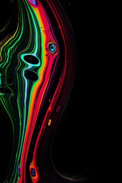 Neon Liquid Swirls on Black HD Phone Wallpaper