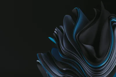 Windows 11 Blue Ribbon Bloom HD Wallpaper