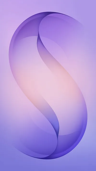 Two translucent petals cross into a soft S at centre on an even lavender field, pale enough that a white clock loses contrast near the top.