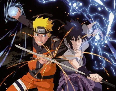 Naruto and Sasuke Rasengan Clash HD Wallpaper