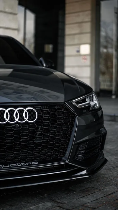 Audi car with rain drops