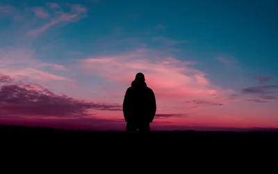 Pink Dusk Sky Behind a Silhouette HD Wallpaper