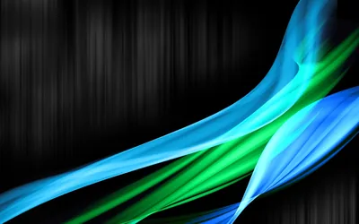 Blue and Green Ribbons Over Black Stripes HD Wallpaper