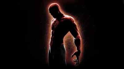 Spider-Man Silhouette in Red Rim Light HD Wallpaper