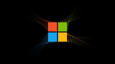 Microsoft Logo with Coloured Line Bursts HD Wallpaper
