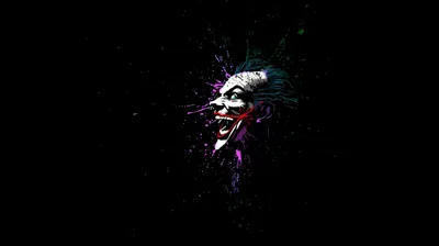 Tiny Joker Face in Paint Splatter HD Wallpaper