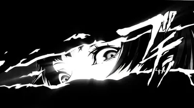 Anime Eyes Close-Up in Black and White HD Wallpaper