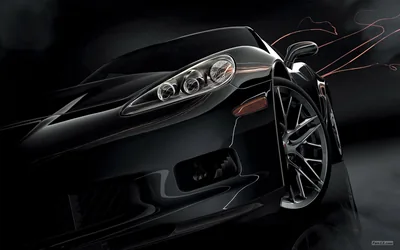 Dark Coupe Render with Light Streaks HD Wallpaper