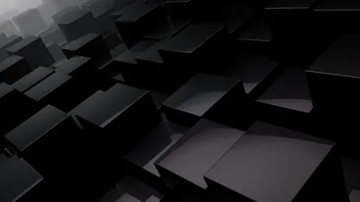 Tilted Black 3D Cubes HD Wallpaper