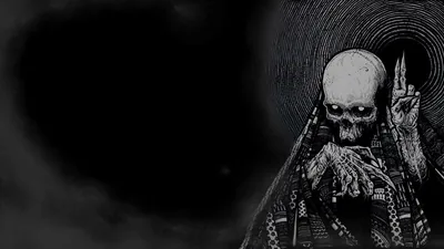 Skeleton in a Patterned Shawl HD Wallpaper