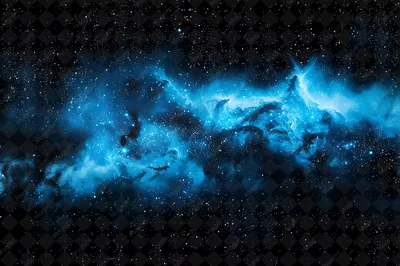 A blue and black galaxy with stars in the background