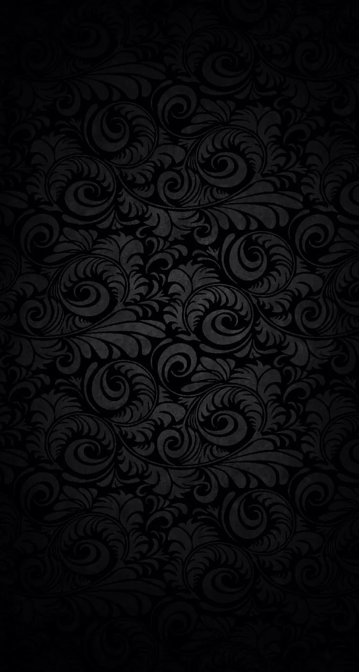 A dense swirl pattern glows faintly through the centre and disappears into black toward every edge, leaving room for clock and icons.