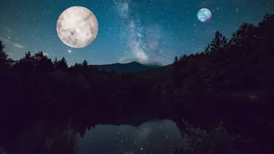 Free and customizable moon wallpaper