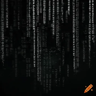 Dark matrix code fading into black background wallpaper on Craiyon