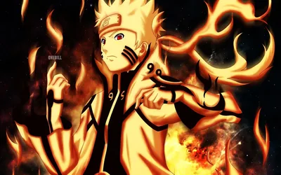 Naruto in Kurama Chakra Mode HD Wallpaper