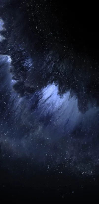 Blue Nebula Clouds Across a Night Sky HD Phone Wallpaper