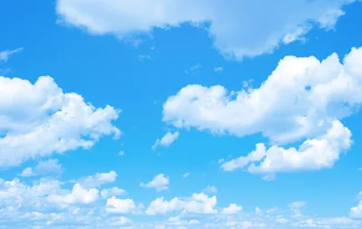 Bright Blue Sky with White Clouds HD Wallpaper