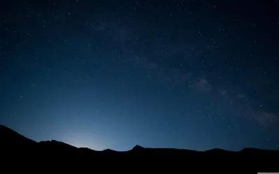 Minimal Night Sky over Dark Hills HD Wallpaper